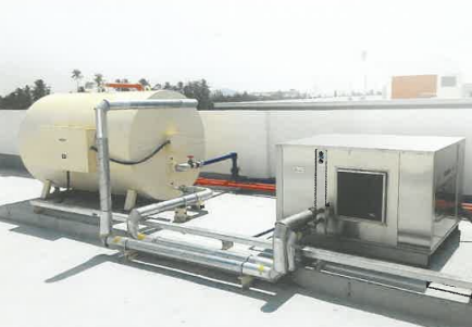 Commercial heat pump and calorifier